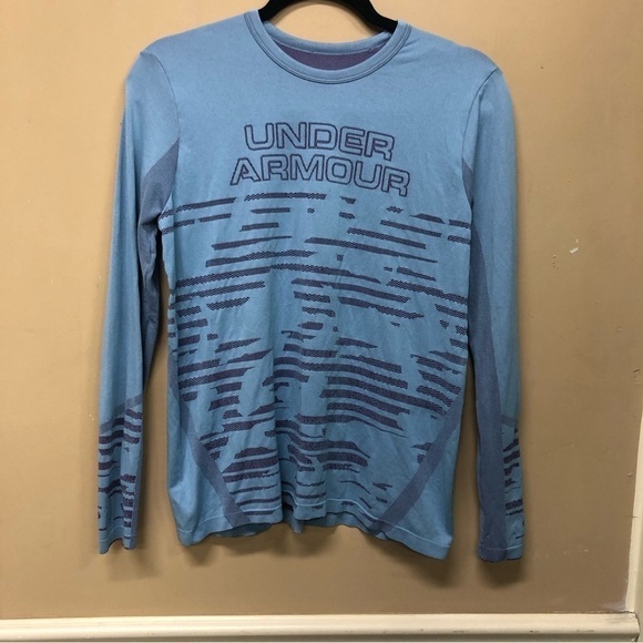 Under Armour Heatgear Loose Blue Purple Long Sleeve Shirt Youth XL - Picture 1 of 5